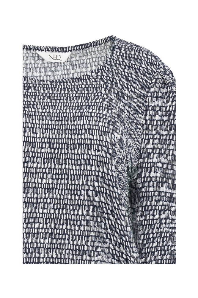 NED blauwe dames t-shirt | Close up