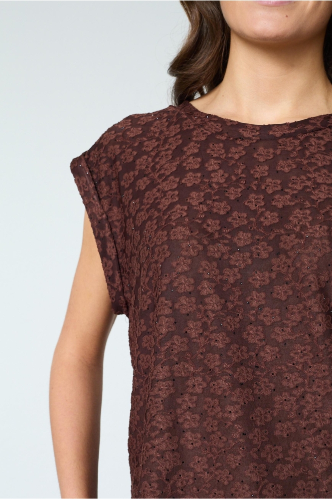 SisterS point bruine dames t-shirt | Kleurstaal