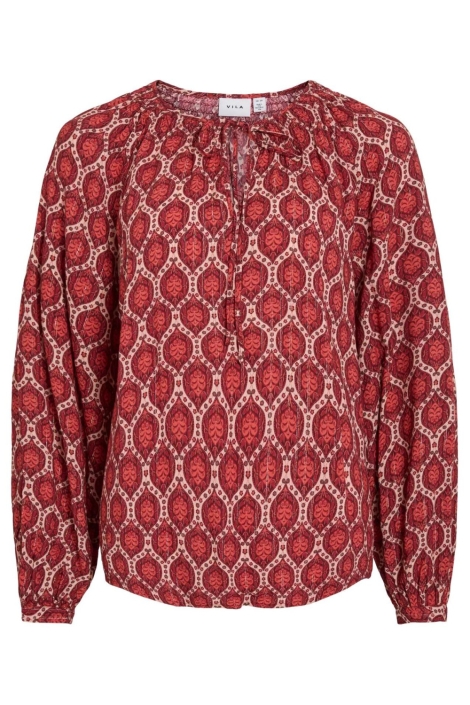 Vila rode dames blouse | Vooraanzicht