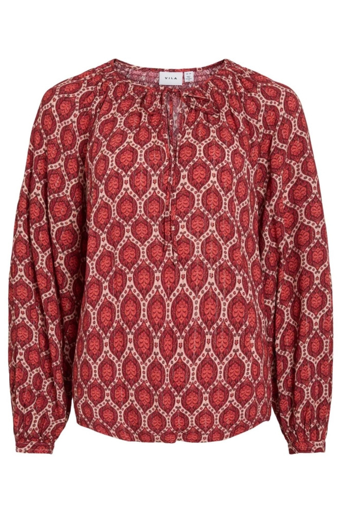 Vila rode dames blouse | Vooraanzicht