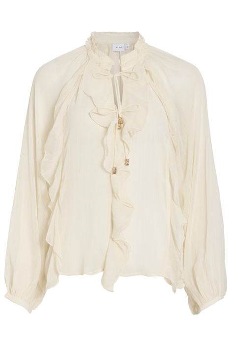 Vila beige dames blouse | Vooraanzicht