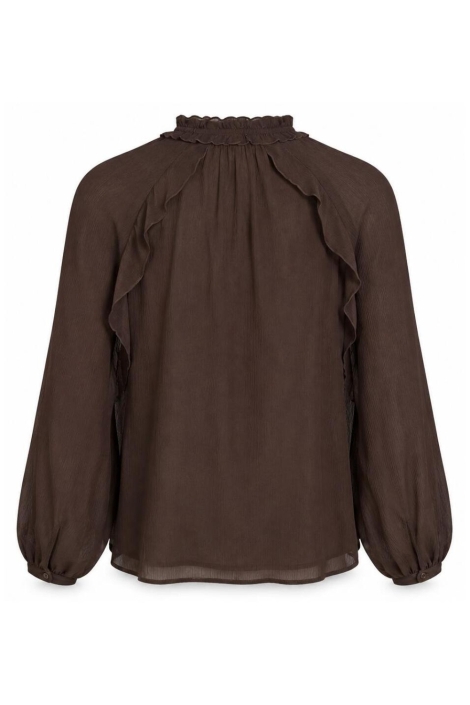 Vila bruine dames blouse | Achteraanzicht