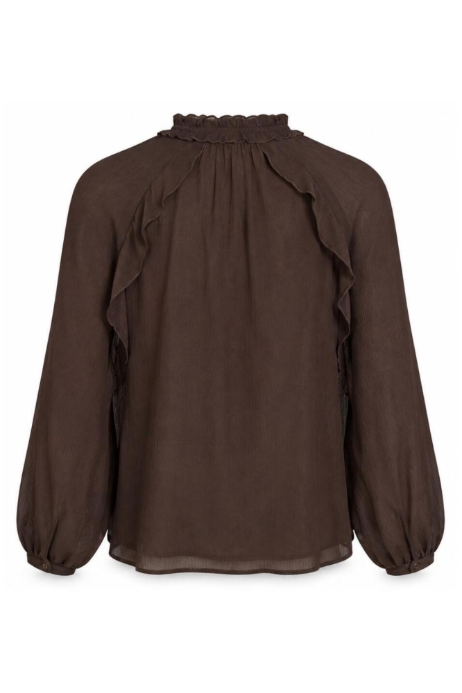 Vila bruine dames blouse | Achteraanzicht