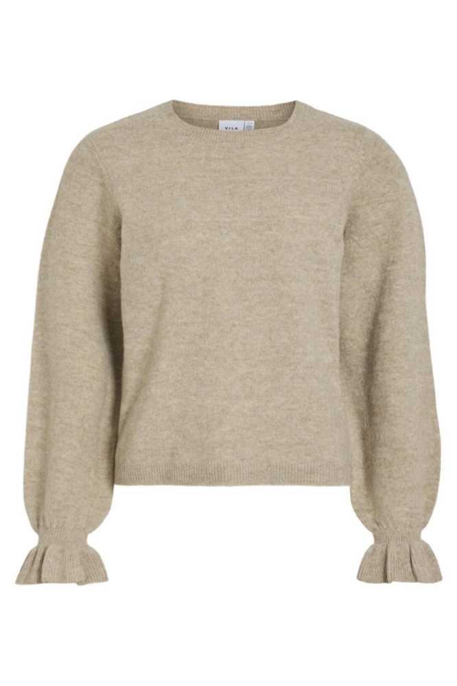 Vila beige dames trui | Vooraanzicht