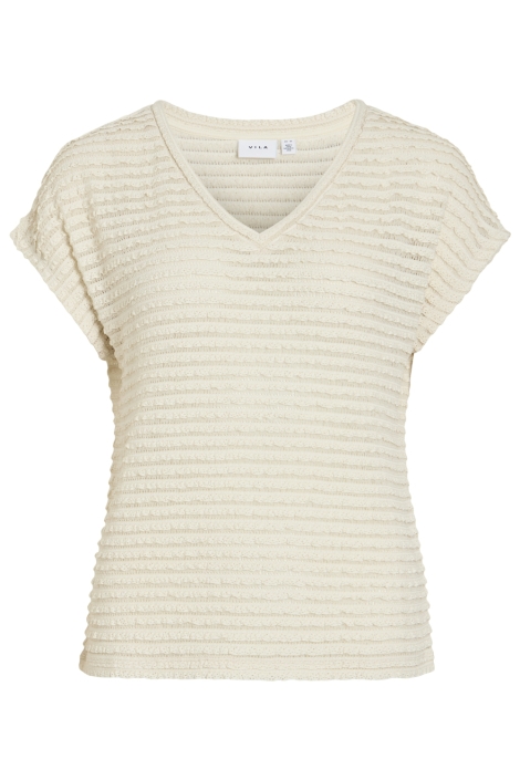 Vila beige dames t-shirt | Vooraanzicht