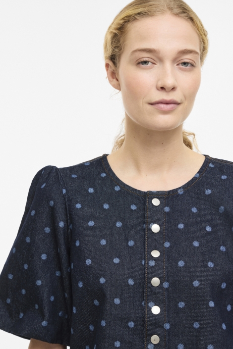 Vila blauwe dames blouse | Close up