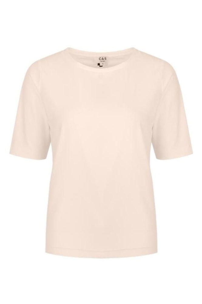 C&S The Label zand dames t-shirt | Vooraanzicht