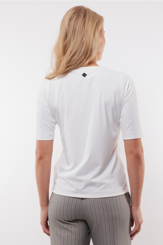 C&S The Label witte dames t-shirt | Model achteraanzicht