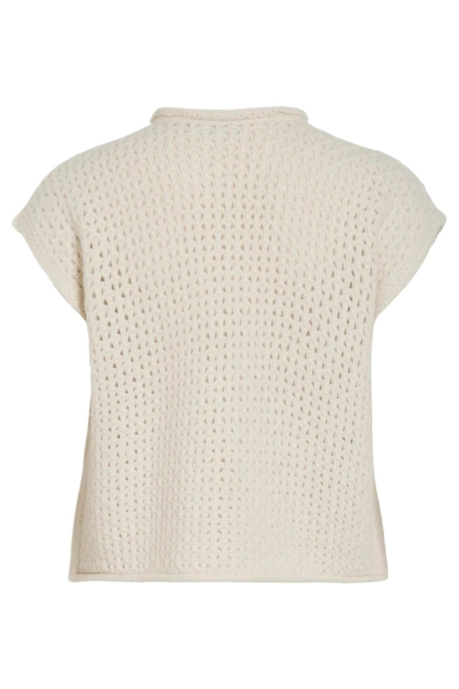 Vila beige dames gilet | Achteraanzicht