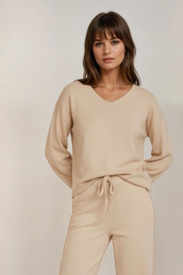 FOS Amsterdam T-shirt BELLA UNI 7661 220 BEIGE