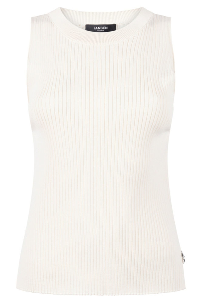 Juffrouw Jansen ecru dames top | Vooraanzicht