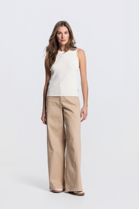 Juffrouw Jansen ecru dames top | Model