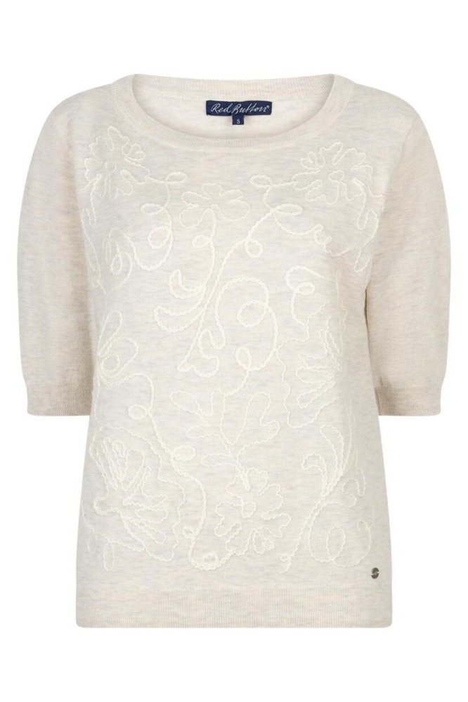 Red Button beige dames t-shirt | Vooraanzicht