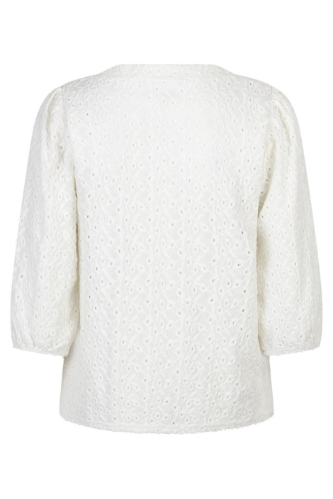 Red Button ecru dames blouse | Achteraanzicht