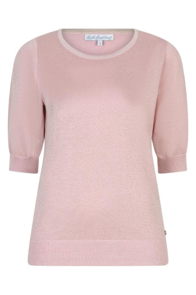 Red Button roze dames t-shirt | Vooraanzicht