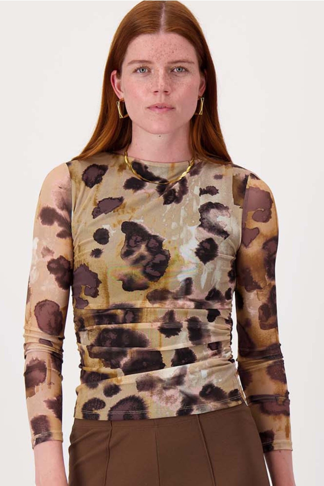 Zusss zand dames top | Model vooraanzicht