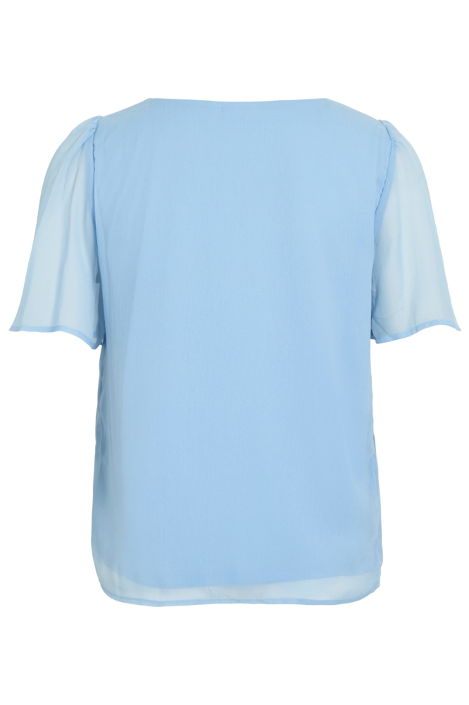 Vila blauwe dames t-shirt | Achteraanzicht