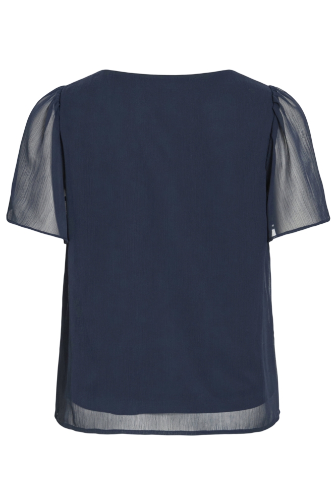 Vila blauwe dames t-shirt | Achteraanzicht