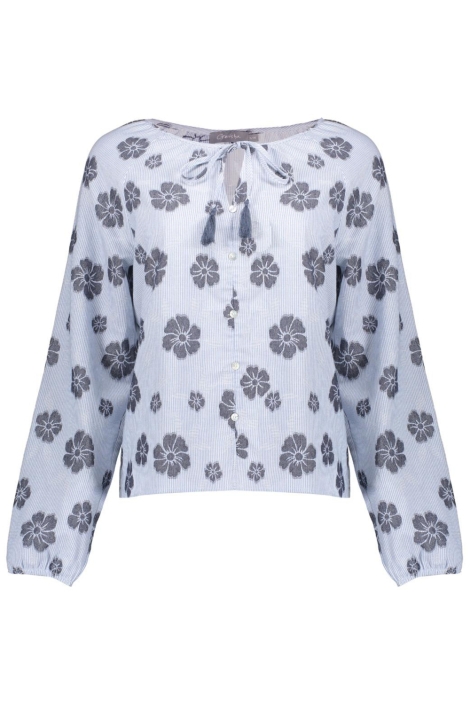 Geisha blauwe dames blouse | Vooraanzicht