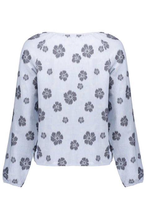 Geisha blauwe dames blouse | Achteraanzicht