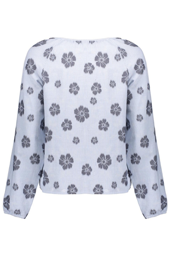 Geisha blauwe dames blouse | Achteraanzicht