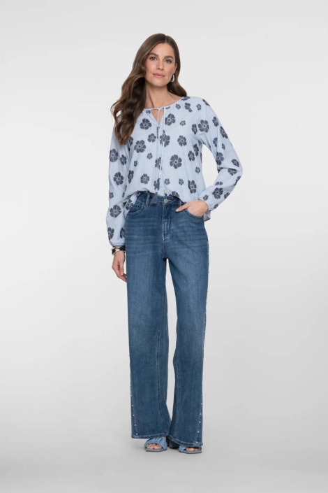 Geisha blauwe dames blouse | Model