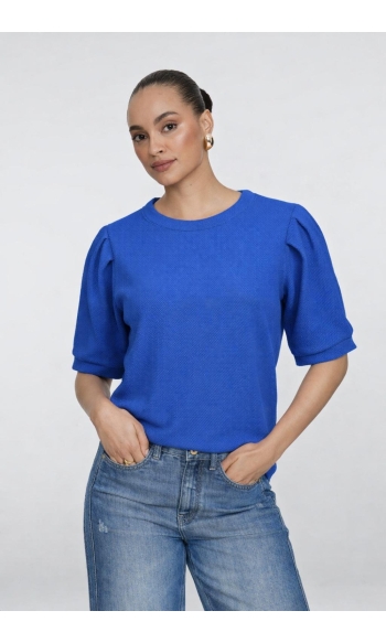 SWEATER MET STRUCTUUR 62028 21 Cobalt