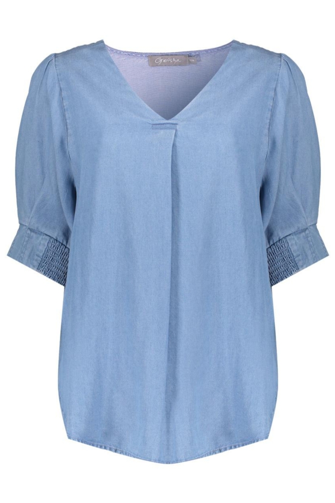 Geisha blauwe dames t-shirt | Vooraanzicht