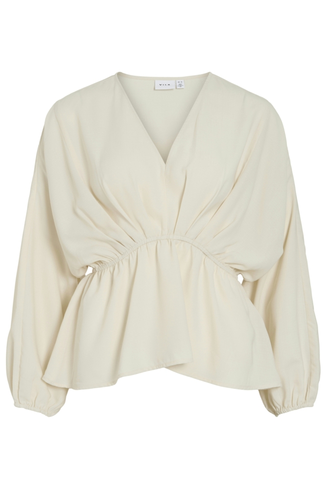 Vila beige dames blouse | Vooraanzicht