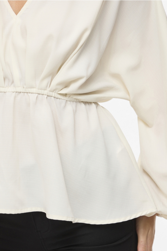 Vila beige dames blouse | Close up
