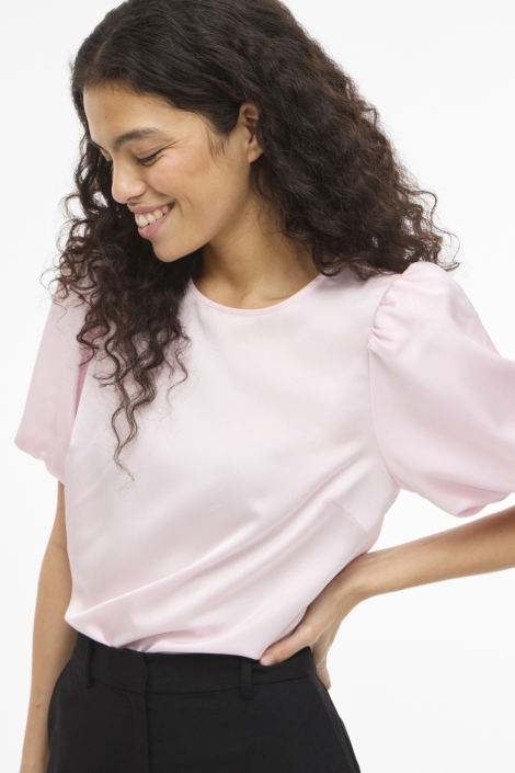 Vila roze dames t-shirt | Close up