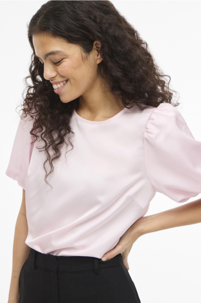 Vila roze dames t-shirt | Close up