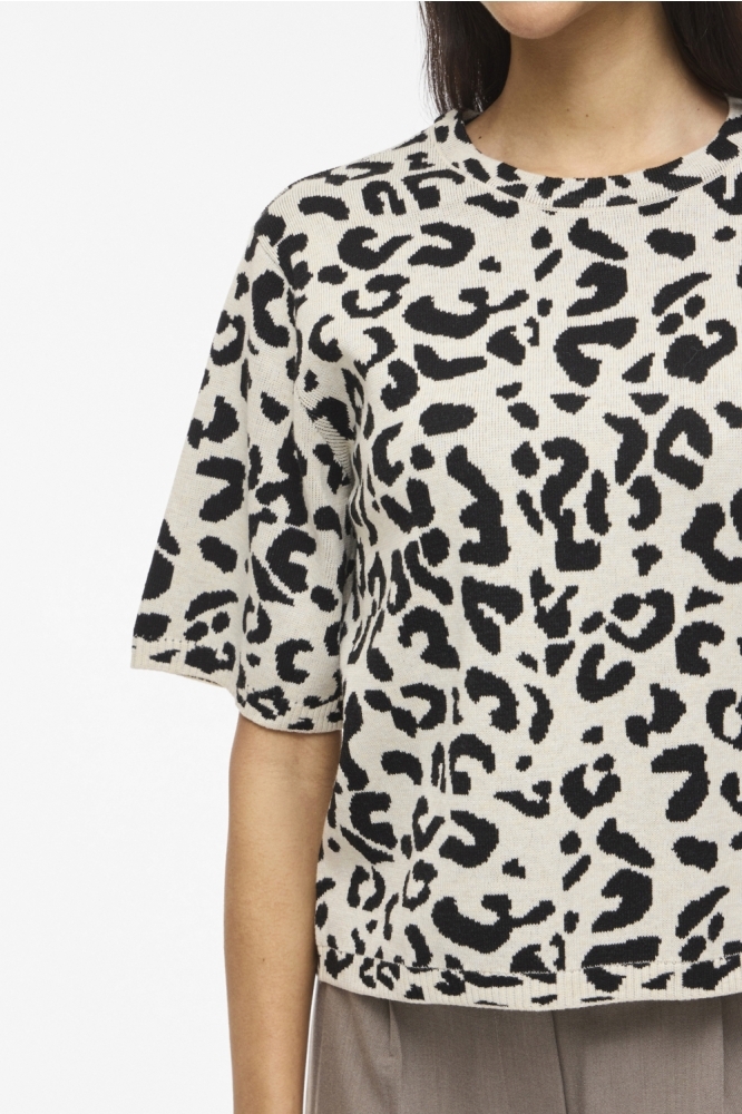 Vila beige dames t-shirt | Close up