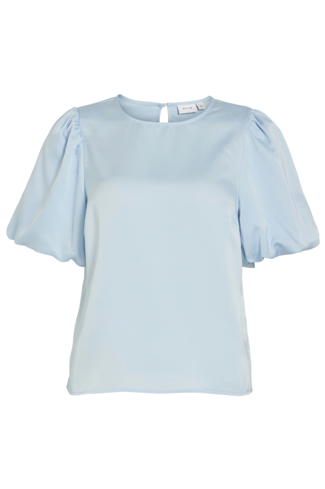 Vila blauwe dames t-shirt | Vooraanzicht