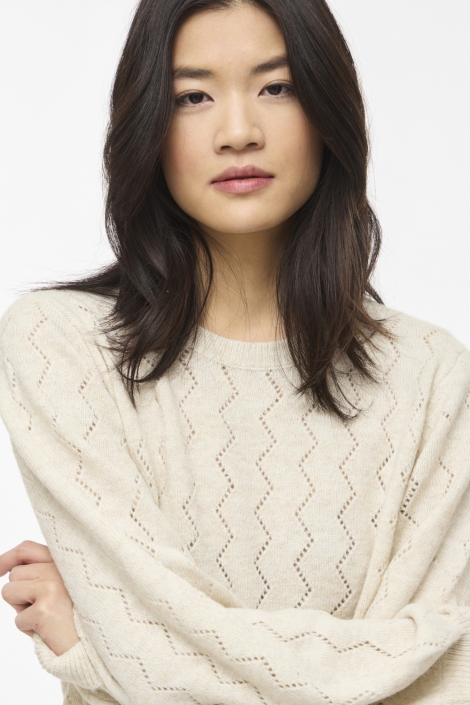 Vila beige dames trui | Close up