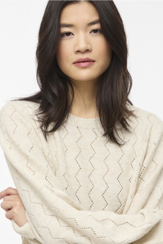 Vila beige dames trui | Close up