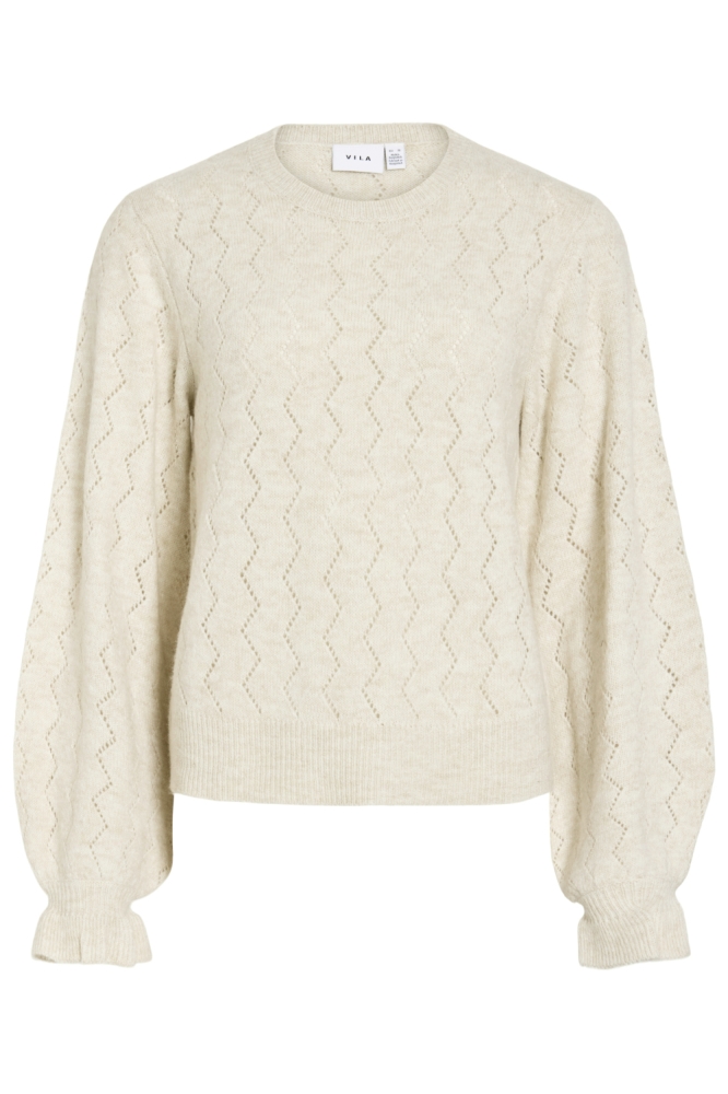 Vila beige dames trui | Vooraanzicht