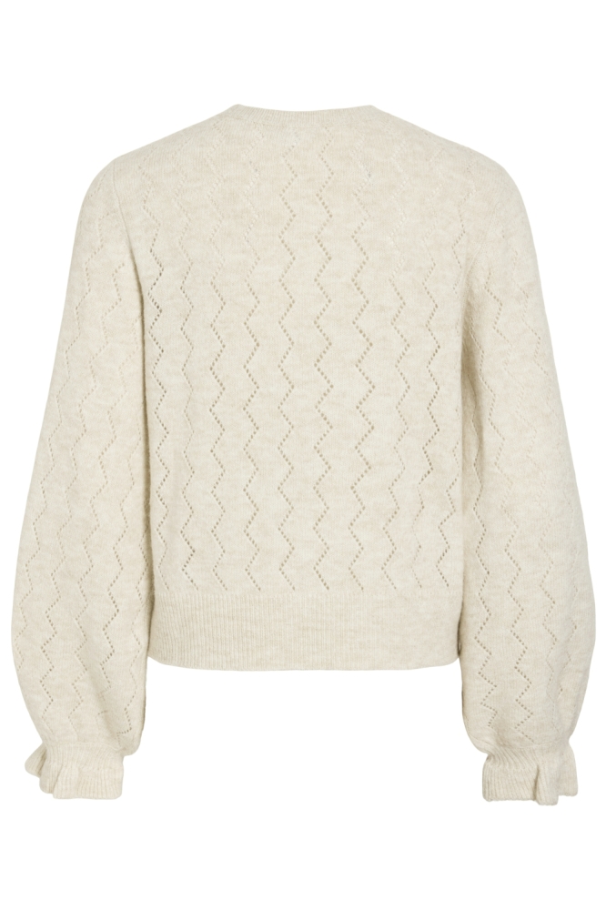 Vila beige dames trui | Achteraanzicht