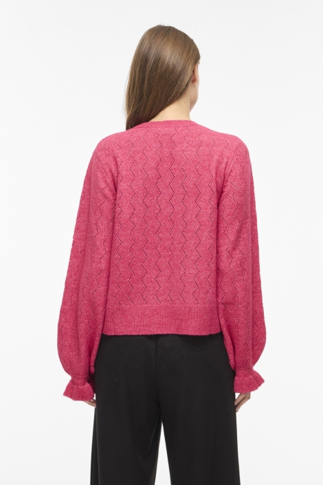 Vila roze dames trui | Model achteraanzicht