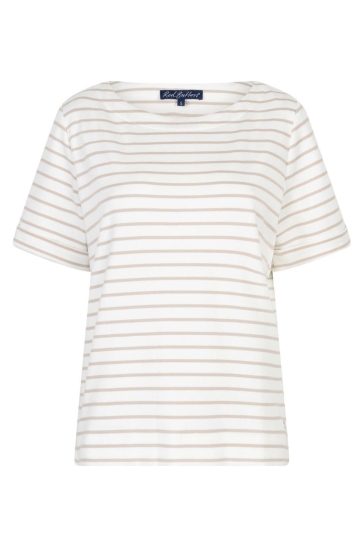Red Button T-shirt TERRY STRIPE SHORT SLEEVE SRB4754 PEBBLE