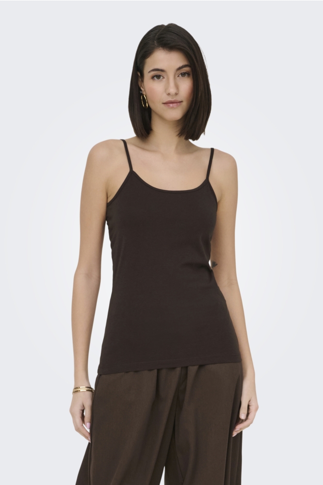 Jacqueline de Yong bruine dames top | Model vooraanzicht