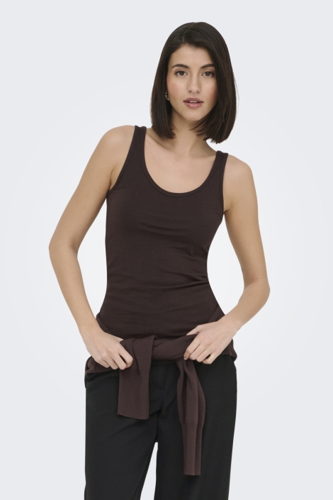 Jacqueline de Yong bruine dames top | Model vooraanzicht