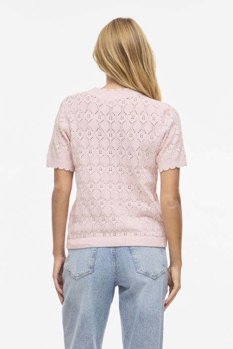 Vila roze dames t-shirt | Model achteraanzicht