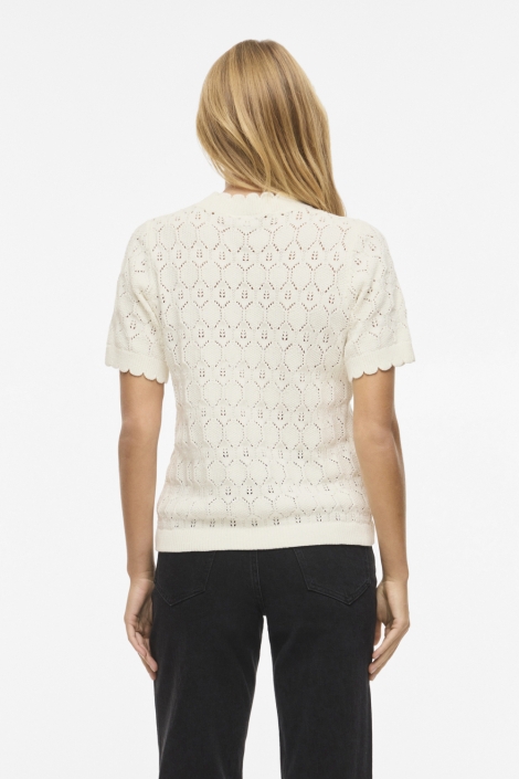 Vila witte dames t-shirt | Model achteraanzicht