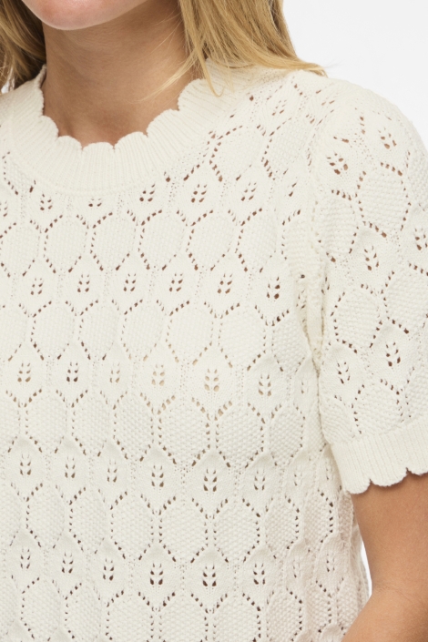 Vila witte dames t-shirt | Close up