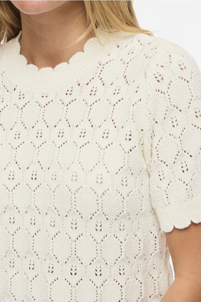 Vila witte dames t-shirt | Close up