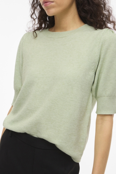 Vila groene dames t-shirt | Close up