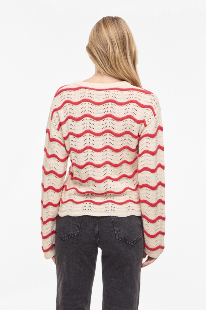 Vila beige dames trui | Model achteraanzicht