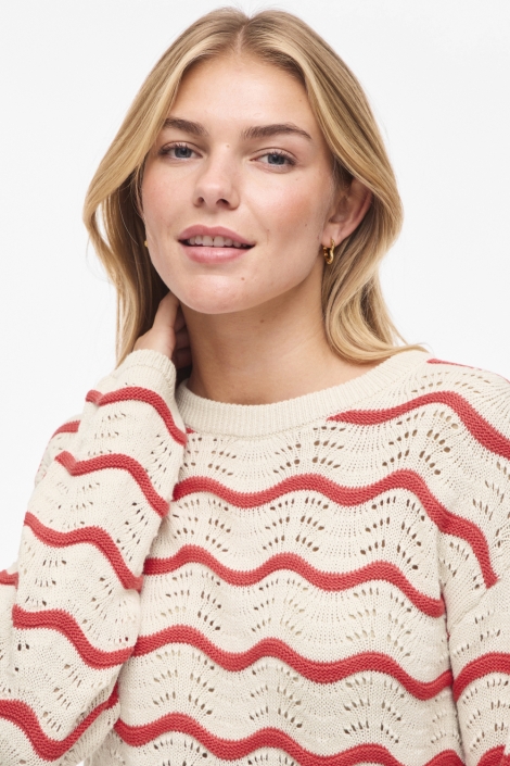 Vila beige dames trui | Close up