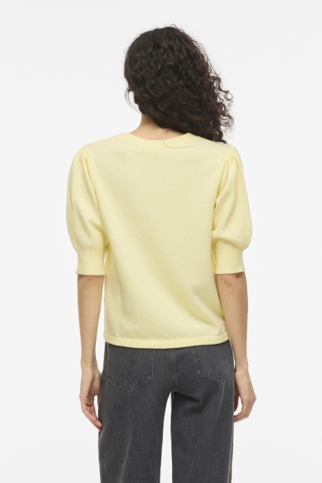 Vila gele dames trui | Model achteraanzicht